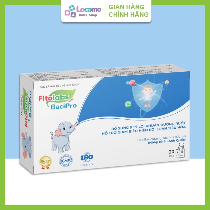 Fitolabs Bacipro men tiêu hoá trẻ em bổ sung kẽm cho bé rối loạn tiêu hóa men vi sinh cho trẻ sơ sinh bacillus subtilis