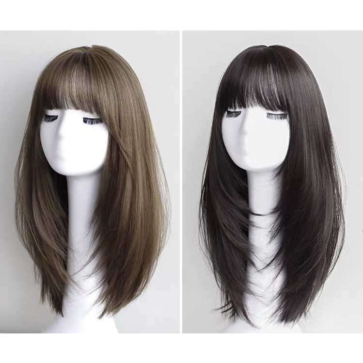 Tóc giả nữ nguyên đầu🌸freeship🌸tóc cả đầu layer c8258