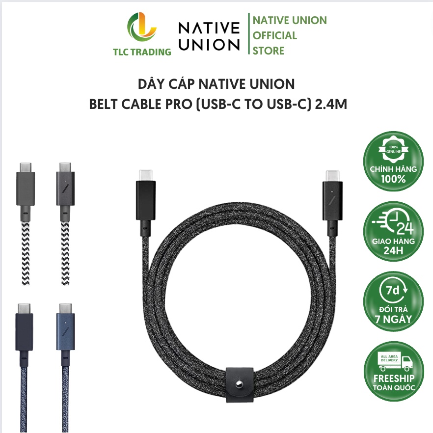 Dây Cáp Native Union BELT CABLE PRO (USB-C TO USB-C) 2.4m