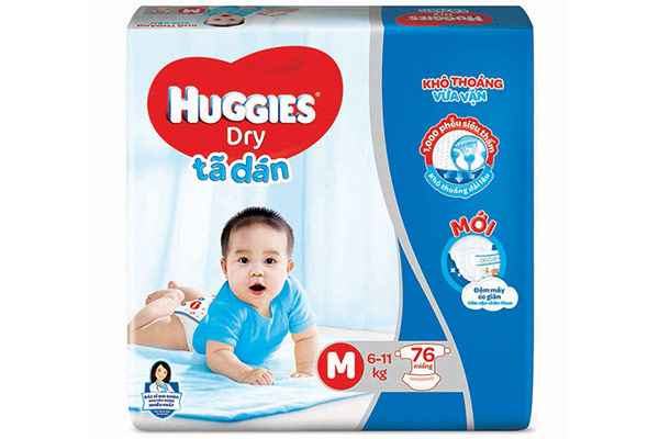 TÃ DÁN HUGGIES SIZE M76, L68, XL62, XXL56 MIẾNG