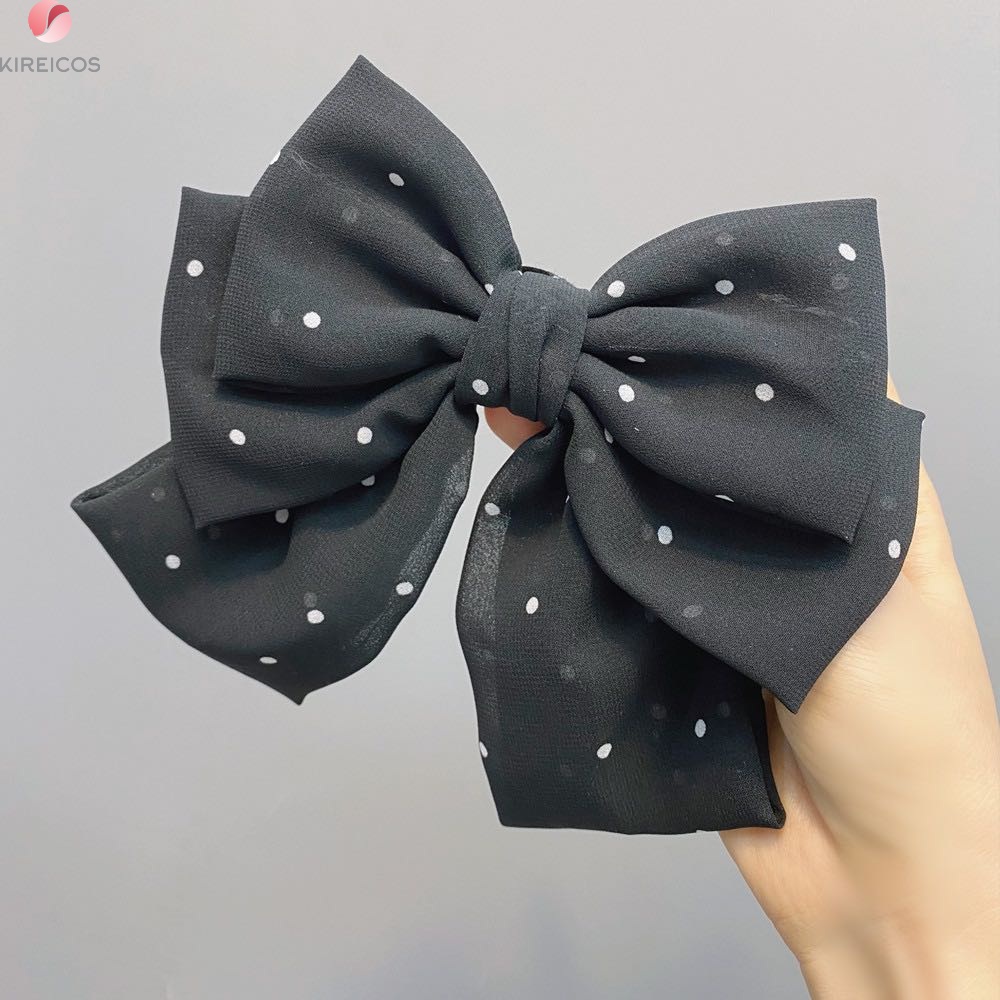 [HCM]Kẹp Tóc  Nơ tiểu Thư 3 tầng Chấm bi Hot Trend Hàn Quốc - kireicos