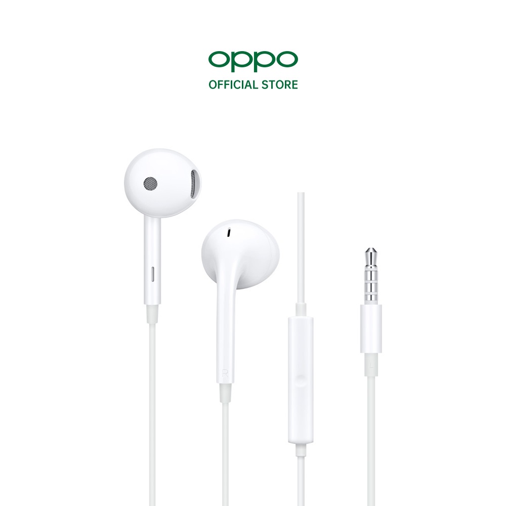 Tai nghe nhét tai Oppo Jack 3.5mm có dây có micro dài 1,2m màu trắng BACARAT bảo hành 30 ngày