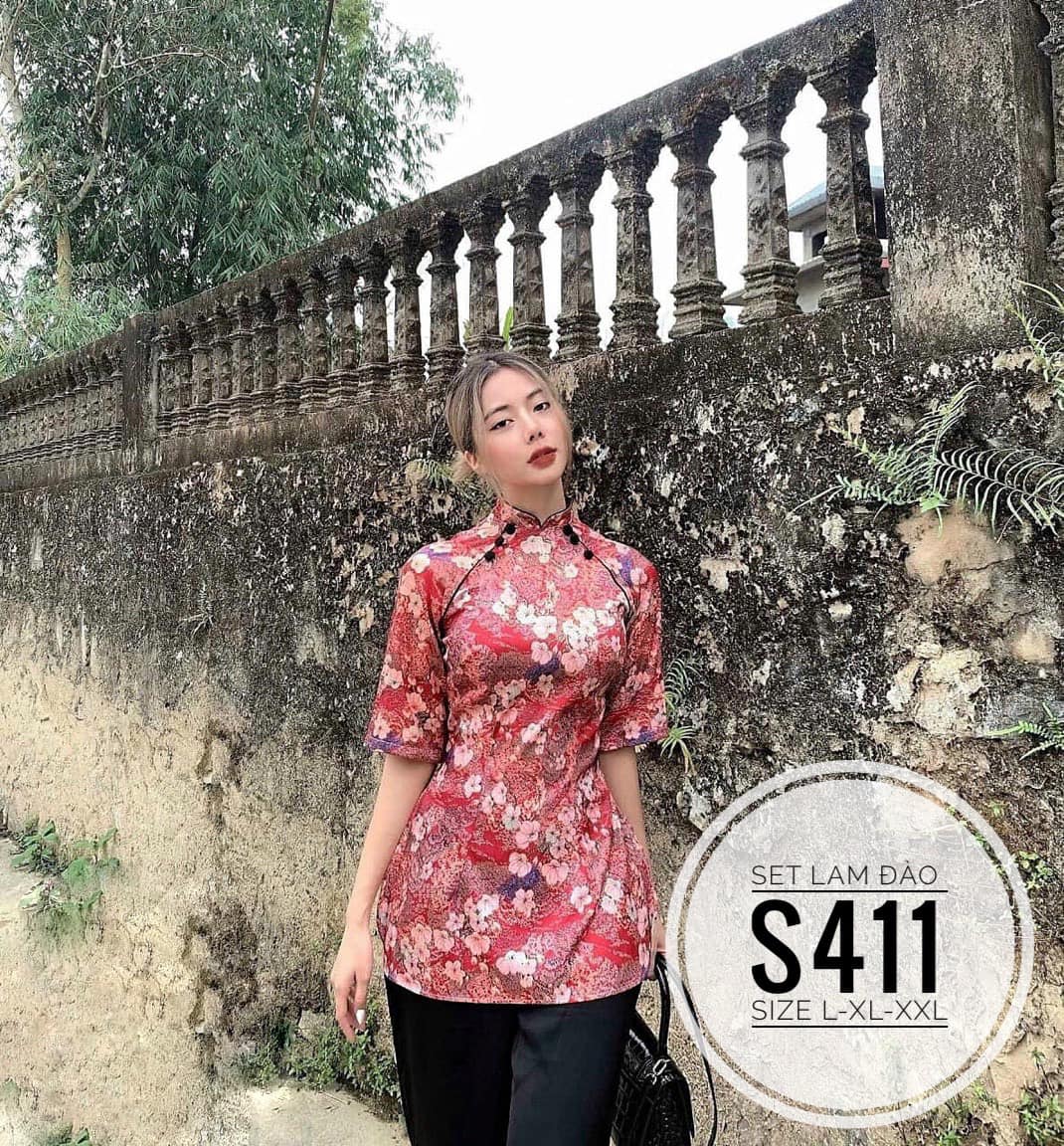 SET LỤA ĐỒ BỘ BIGSIZE LAM ĐÀO ĐI LỄ CHÙA