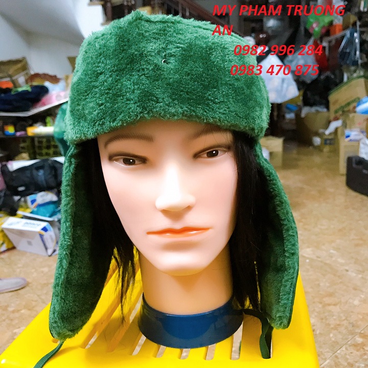 Mũ trùm tai  lót lông cao cấp
