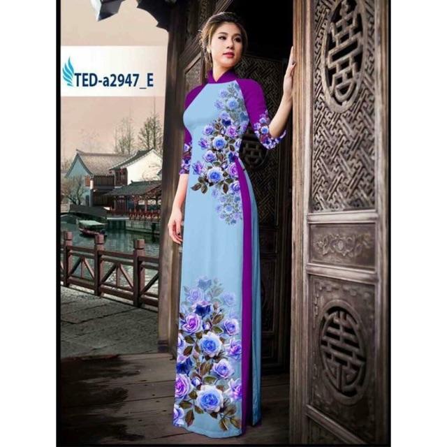 [HCM]Vải áo dài hoa hồng