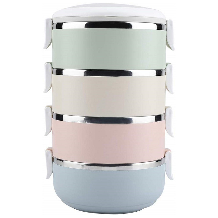 [HCM][LOẠI 1- RUỘT INOX] Hộp cơm giữ nhiệt 4 tầng Camen giữ nhiệt đem cơm 4 tầng giữ nóng lâu ruột inox an toàn