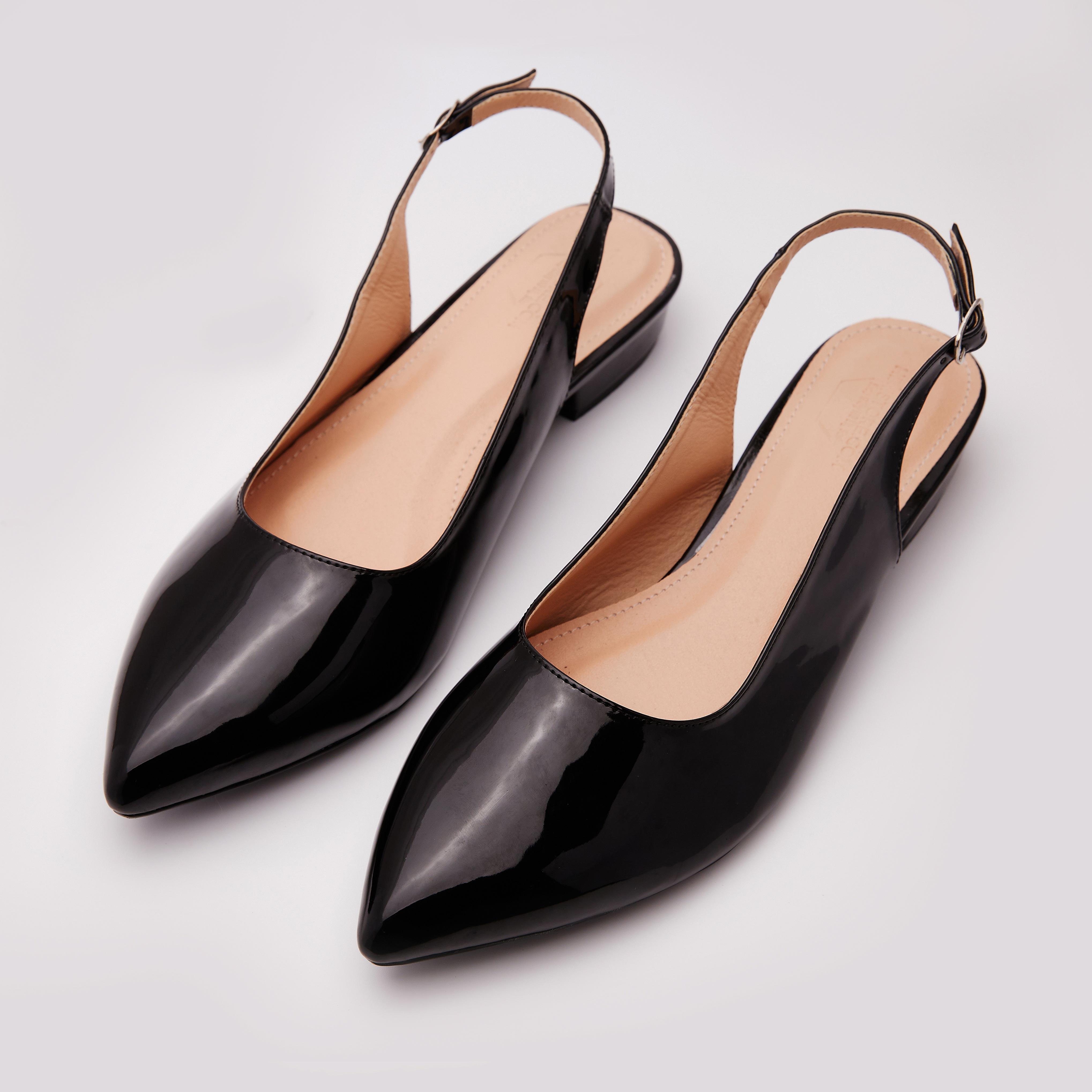 Giày Sandal Mũi Nhọn Da Bóng Basic Công Sở Thương Hiệu Himistore