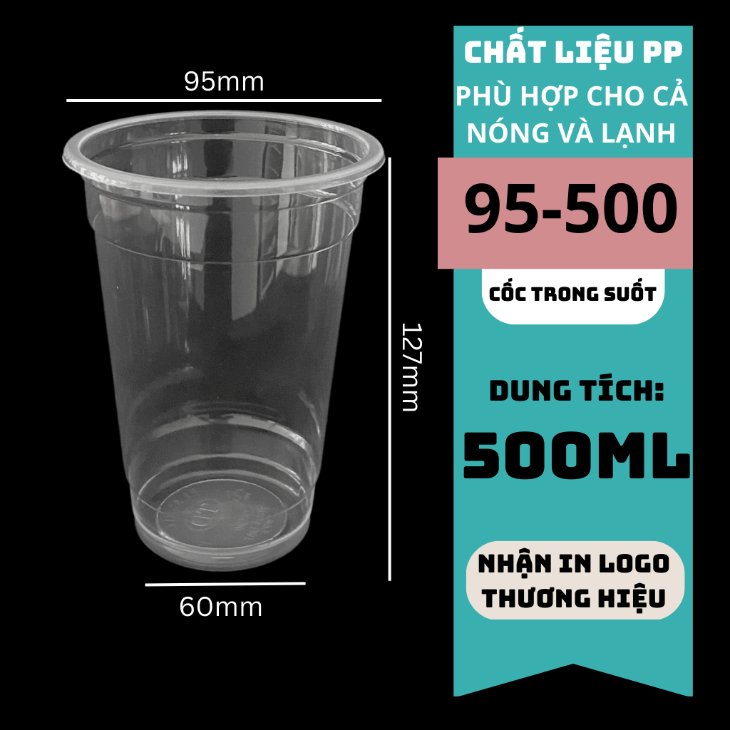 50 Cốc nhựa PP400 - PP500 - PP700ml dùng 1 lần