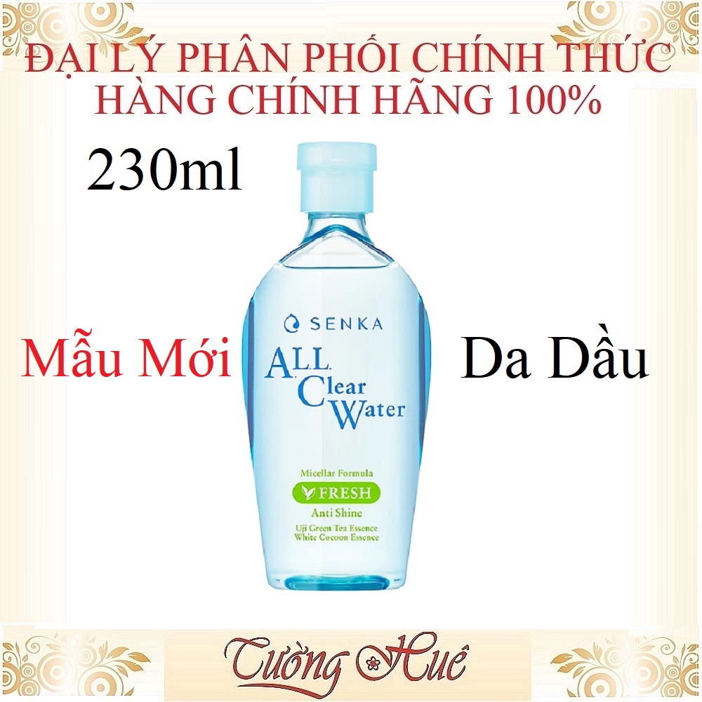 Nước Tẩy Trang Senka Micellar All Clear Water Fresh Anti Shine - 230ml - Xanh Lá