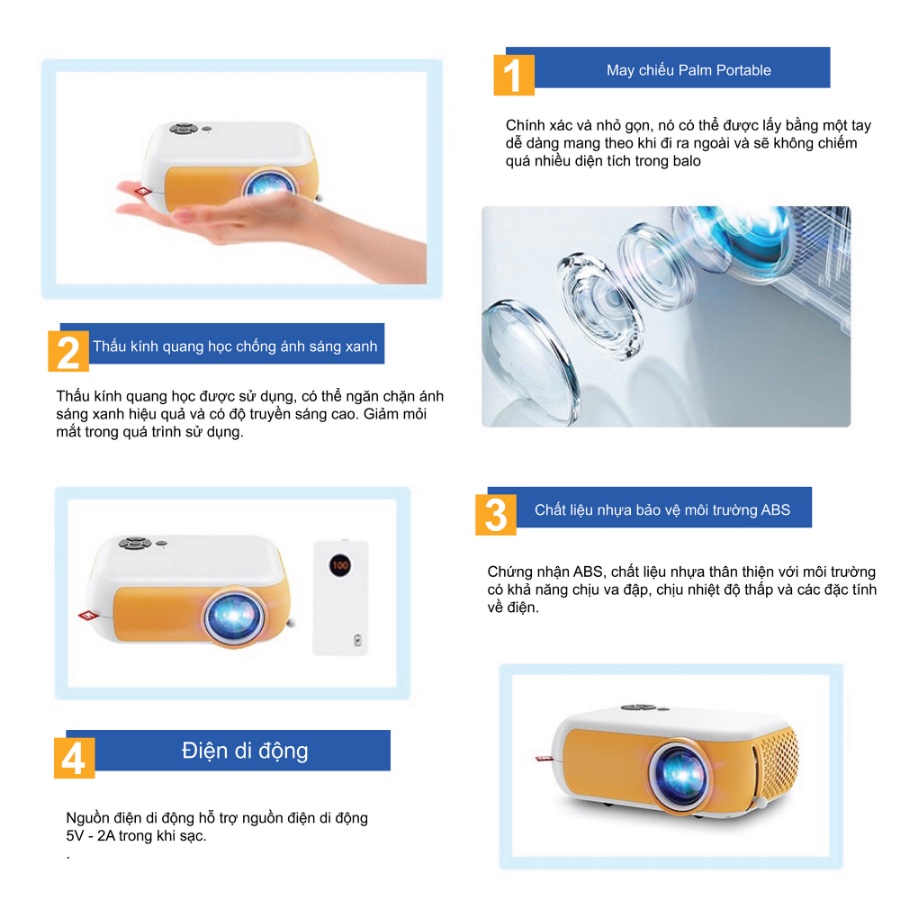 Máy Chiếu Phim Mini A10, Máy Chiếu Phim Tại Nhà, SONETS.