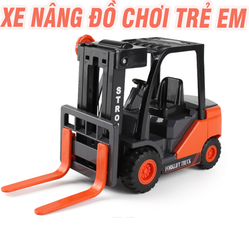 Xe nâng mô hình cỡ lớn đồ chơi trẻ em tỉ lệ 1:12 xe bằng nhựa chạy đẩy trớn bánh đà