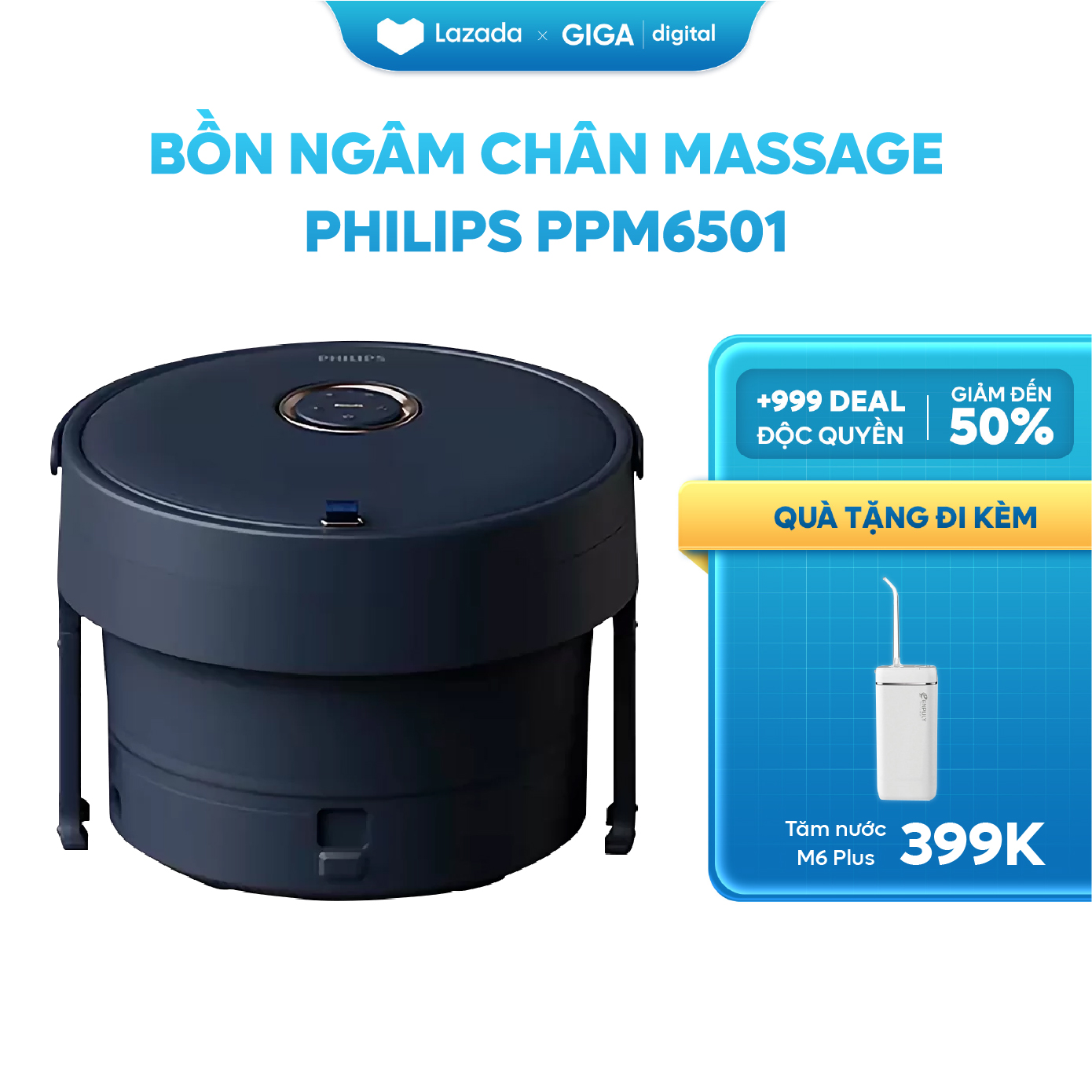 Bồn ngâm chân massage Philips PPM6501 - BH 24 THÁNG