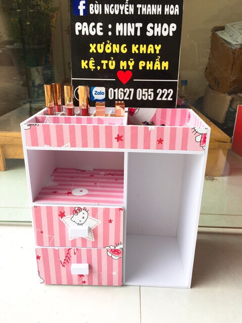 Tủ mini hello kitty sọc kệ mỹ phẩm