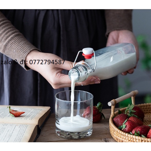 Chai thủy tinh nắp gài gọng sắt 250ml