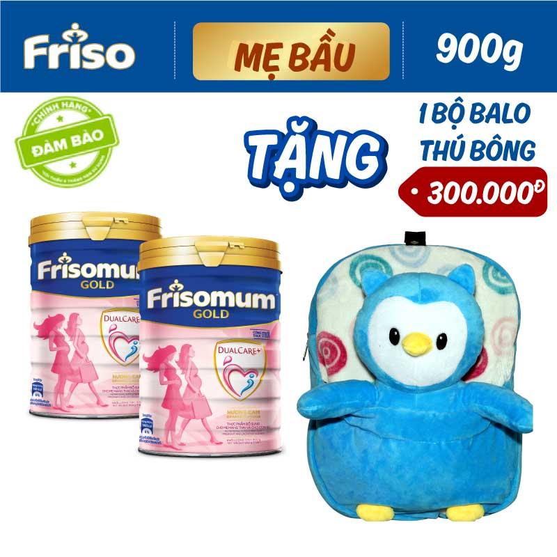 Bộ 2 Lon Thực Phẩm Bổ Sung Frisomum Gold Hương Cam 900g + Tặng 1 Bộ Balo Và Thú Bông Trị Giá 300.000đ By Lazada Retail Friso