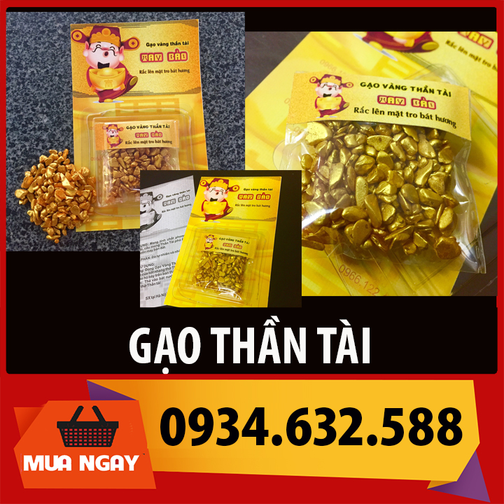 GẠO THẦN TÀI - Dùng Để Rắc Lên Mặt Tro Của Bát Nhang, Xin Nạp Tài, Cầu Thần Tài Phù Hộ ,ông tài ông địa, ông phát, bát hương thần tài ,dán trần nhà ,Cốt bát hương thần tài, bát nhang thần tài, lư hương thần tài