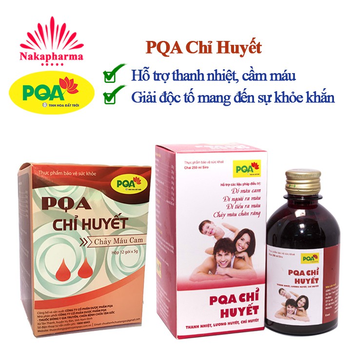 Siro PQA Chỉ Huyết chảy máu cam - Giúp thanh nhiệt, cầm máu, hạn chế xuất huyết, giải nhiệt cơ thể