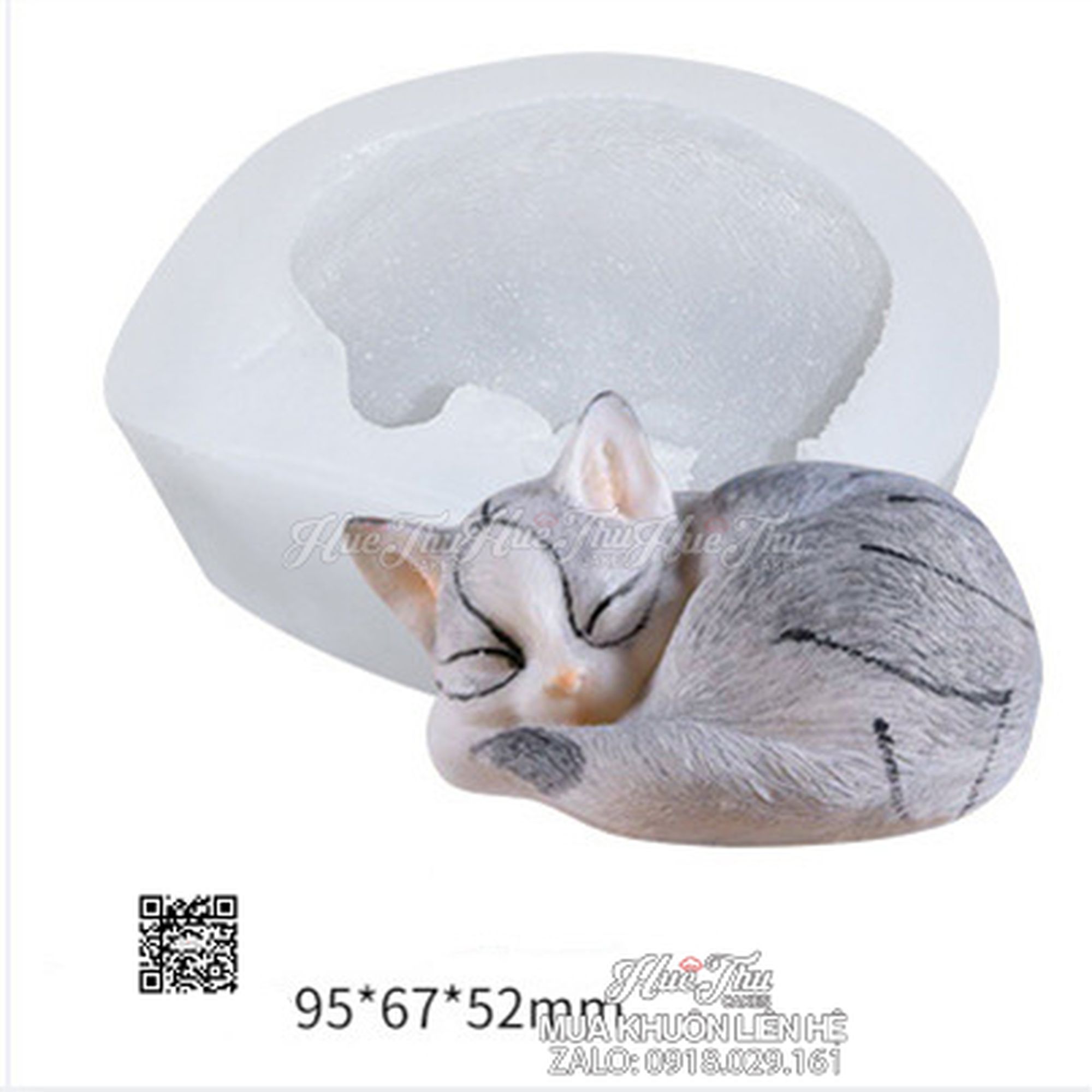 Khuôn silicon con Mèo đổ tạo hình cho bánh rau câu 3D, 4D