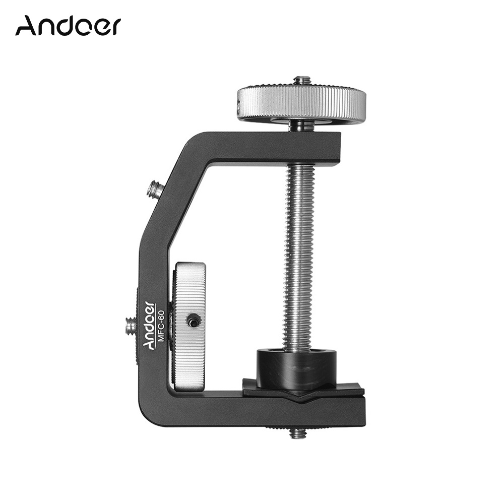 Andoer MFC-60 Heavy Duty Photography Desk Tree Clamp Multifunctional C-shaped Clamp Window Glass Clamp with Andoer Ball Head for GoPro Action Camera for DSLR Camera Max. 60mm Clamping Distance Max. Load 4kg
