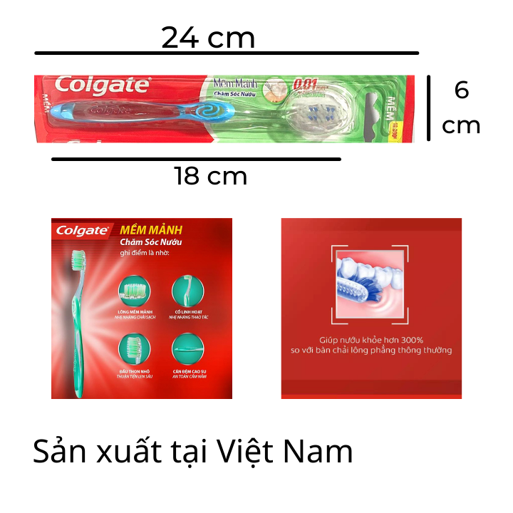 Bàn chải đánh răng Colgate lông mềm mảnh chăm sóc nướu