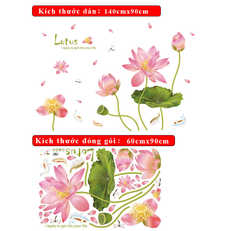 Decal dán tường HOA SEN - HPMXL8292