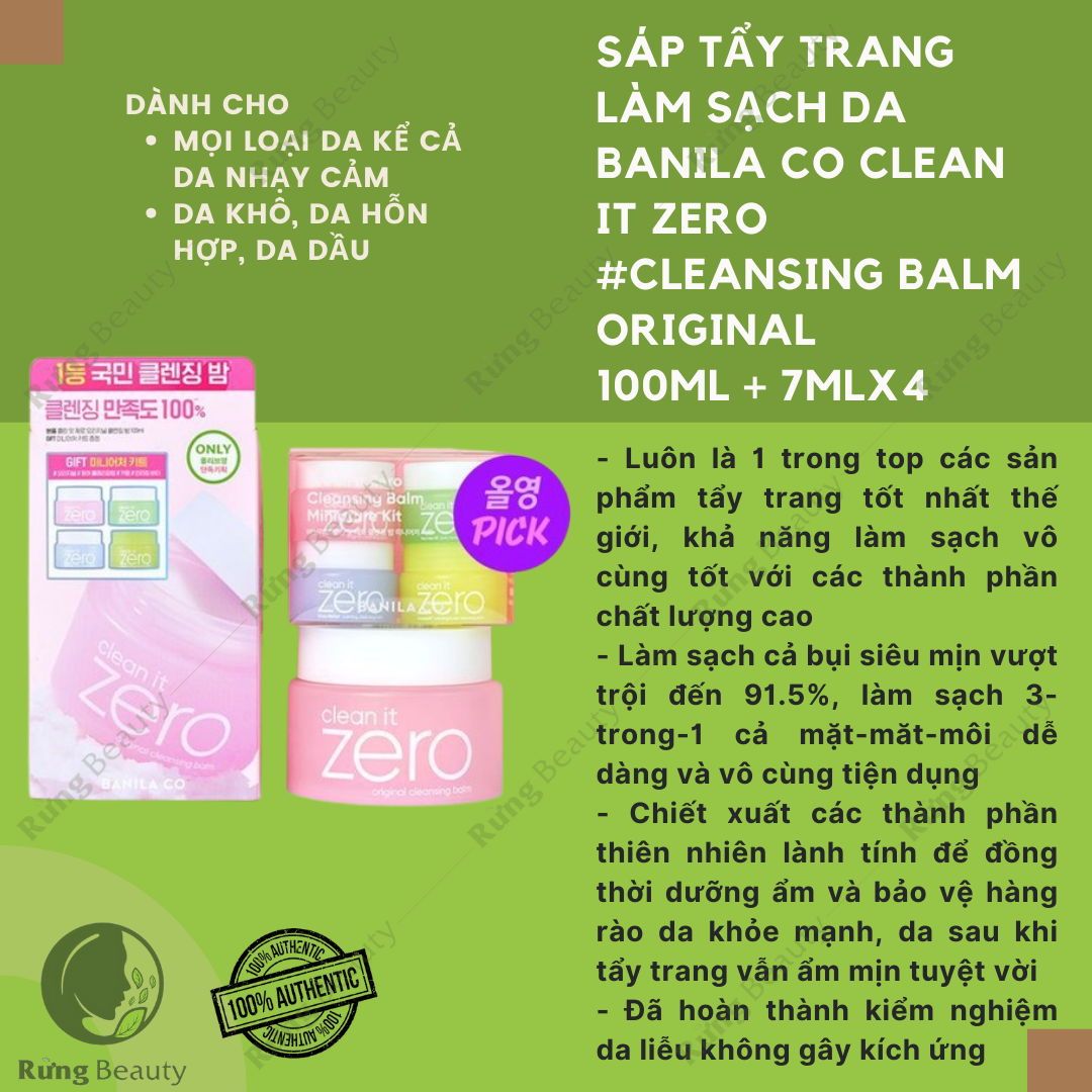 SÁP TẨY TRANG BANILA CO CLEAN IT ZERO #Cleansing_palm_original 100ML/180ML