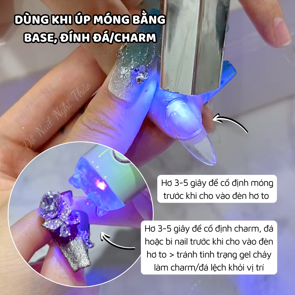 Đèn hơ móng mini cầm tay PISAN 3W Nghi Thảo