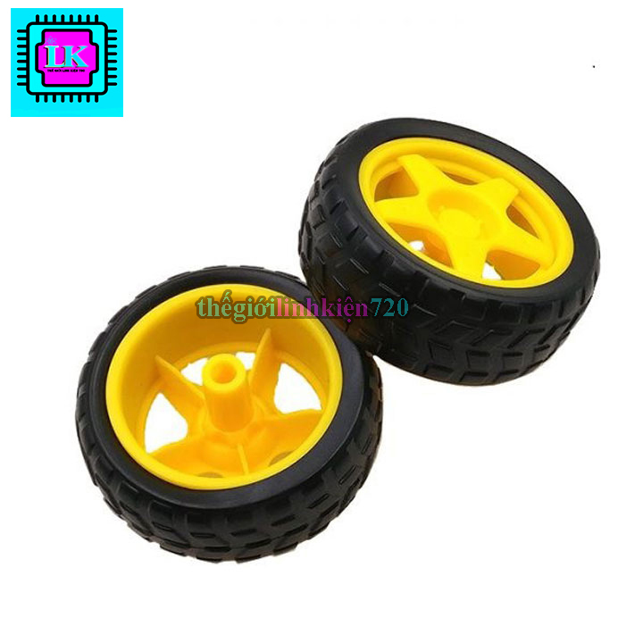 Bánh xe robot màu vàng 66mm (1 chiếc)