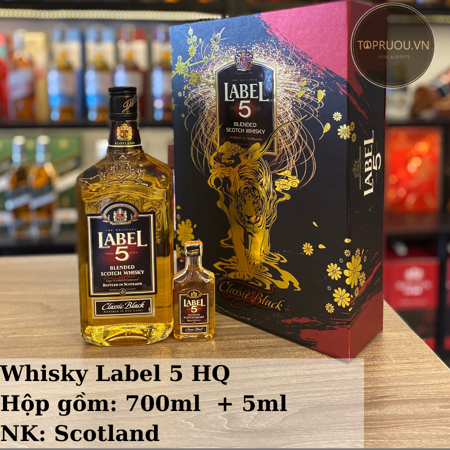 [TopRuouVietNam] Rượu Whisky Label 5 Hộp Quà 700ml [Hàng Thật]