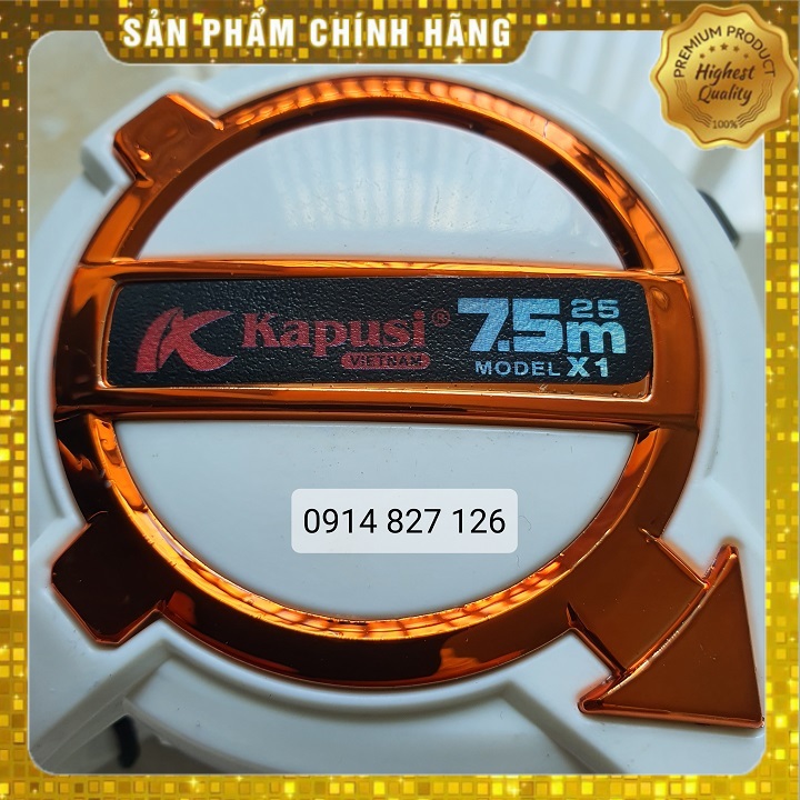 Thước rút, Thước cuộn thép Kapusi Nhật Bản 7.5m có lỗ ban phong thủy