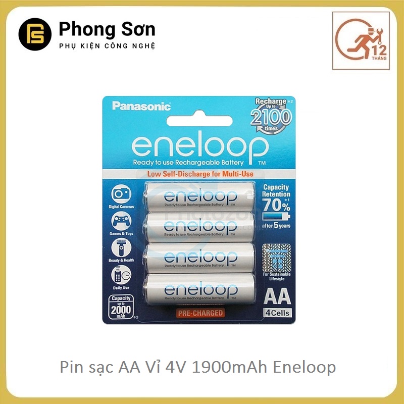 Pin AA Panasonic Eneloop 1900 mAh , Màu trắng