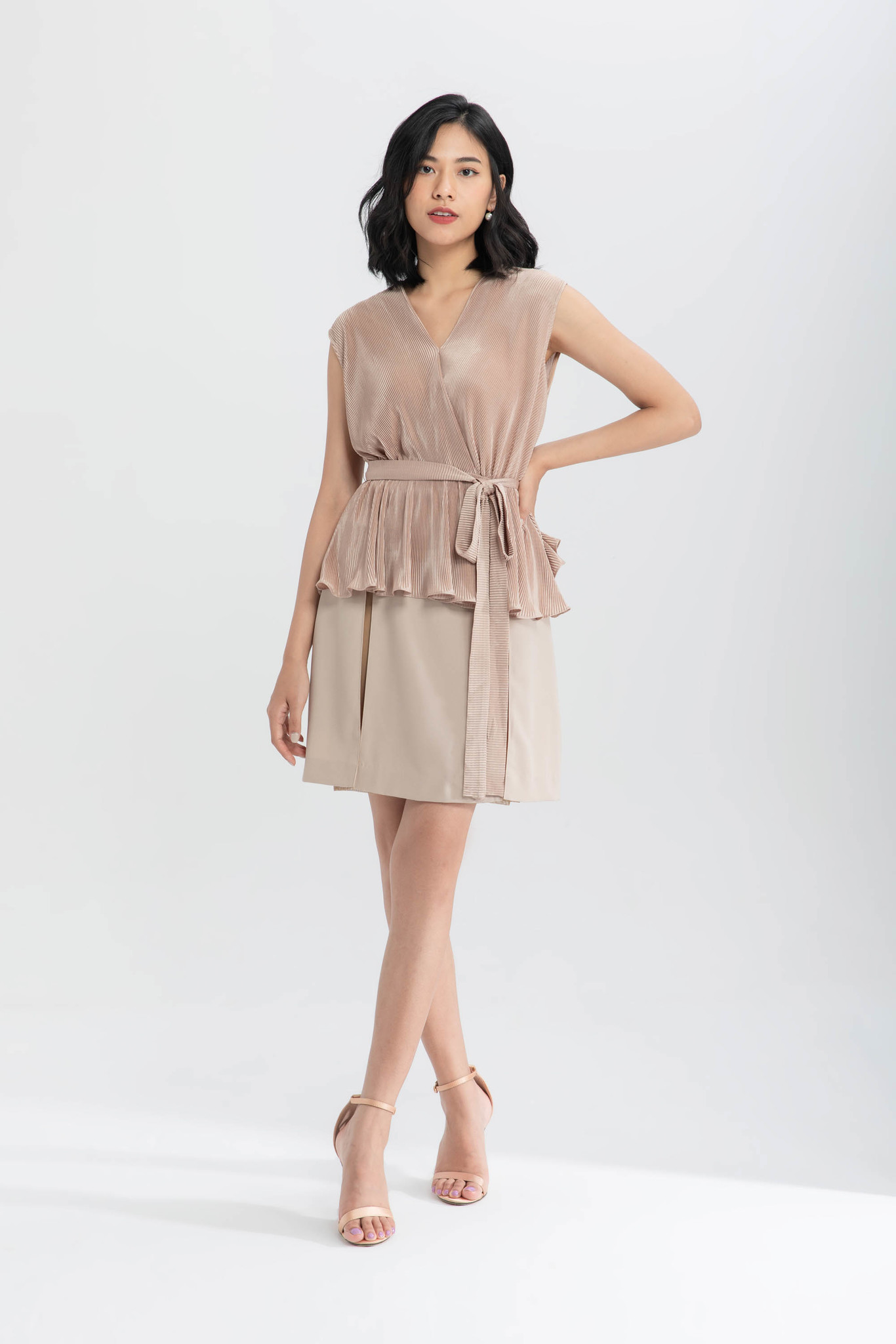 Áo Peplum dập ly nữ IVY moda MS 15M6422