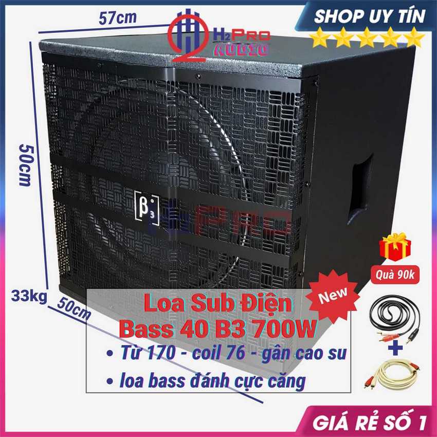 Loa Sub Điện Bass 40 B3 700W-Từ 170-Coil 76, Loa Sub 40 Cao Cấp Đánh Cực Căng, Bass Khoẻ (Tặng Dây AV Đôi) - H2pro Audio