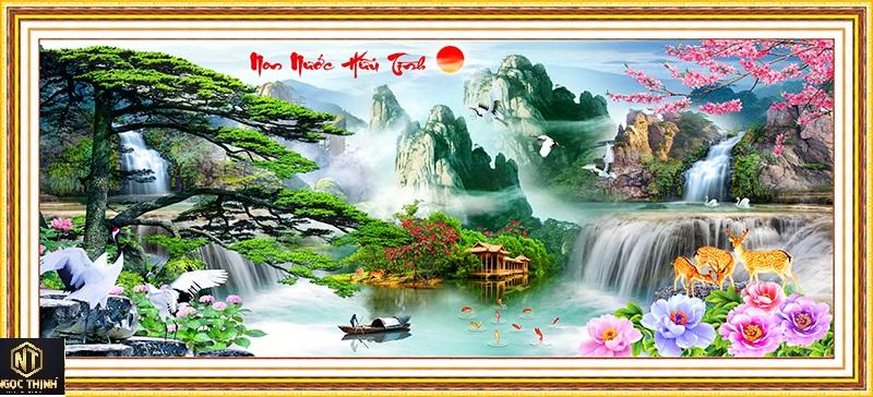 Tranh đính đá NON NƯỚC HỮU TÌNH VS182 kích thước 150X60cm