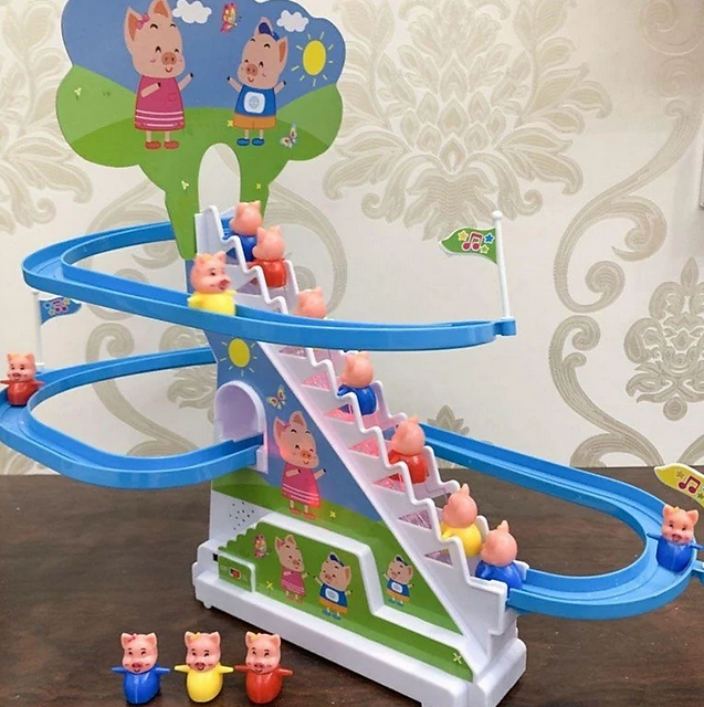 Đồ Chơi Trẻ Em Heo Con Leo Cầu Thang- Loai to - mã 616-21- Ngộ Nghĩnh Có Âm Nhạc Và Đèn