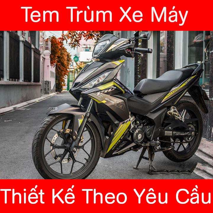 Tem Trùm Xe Winner Đen Vàng Nhám