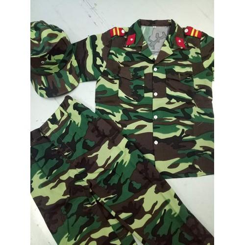 Bộ Đồ Rằn Ri Trẻ Em Kèm Nón Cho Bé Vui Chơi