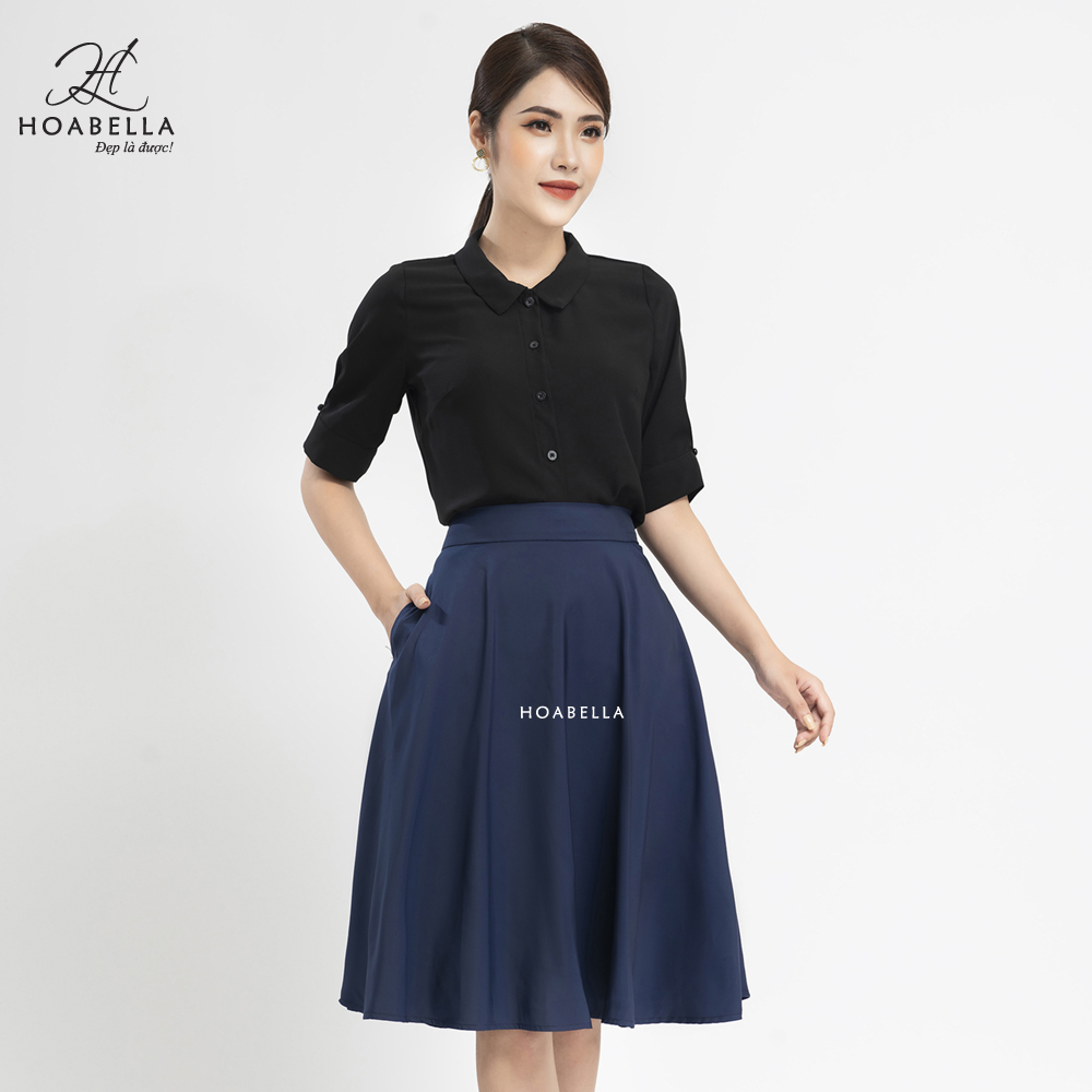 Áo Sơ Mi Nữ HOABELLA Cổ Sen, Tay Lỡ, Lụa Chéo (SM106)
