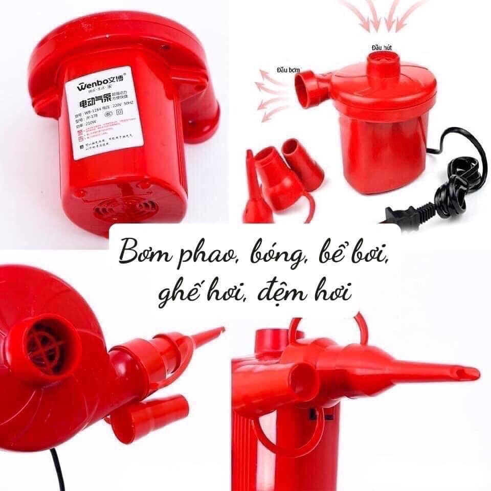 Máy Bơm Điện Mini 2 Chiều Hút Chân Không Thổi Bụi Tiện Lợi, Bơm Điện Chuyên Dụng Để Bơm Bể Bơi, Phao Hơi, Ghế, Nệm Hơi Đa Năng KÈM 3 Đầu Nối Phù Hợp Tùy Mục Đích