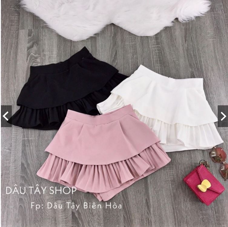 Chân váy xếp li 2 tầng siêu dễ thương