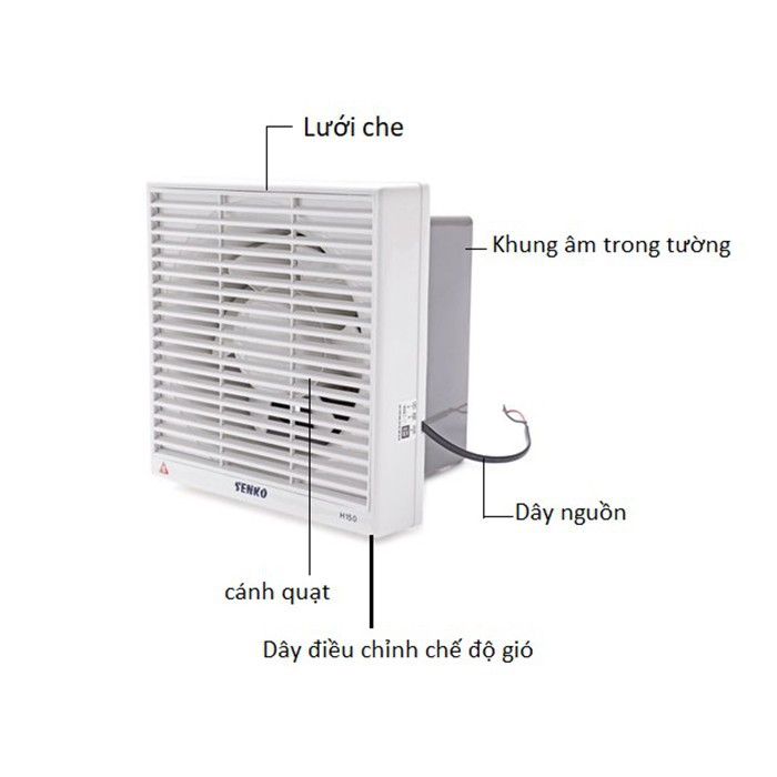 [Mã ELHA9 giảm 15% đơn 50K] QUẠT HÚT TƯỜNG SENKO H250