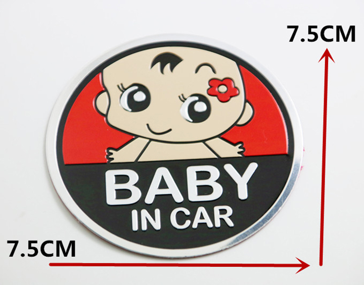 Logo kim loại dán BABY IN CAR