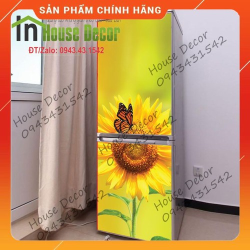 Decal dán trang trí tủ lạnh hoa hướng dương - MS 77
