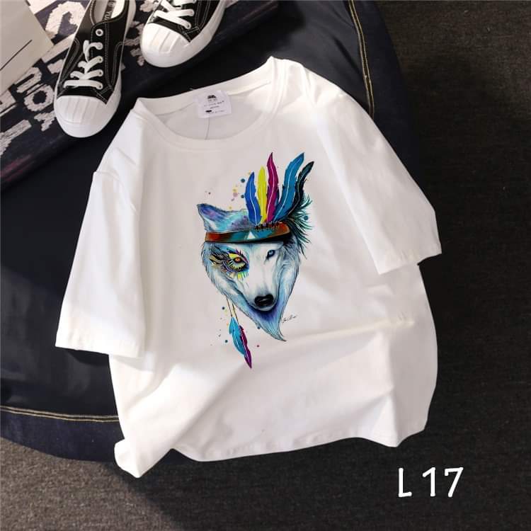 [HCM]Áo Cặp - Áo thun nam nữ form rộng Hàn Quốc in hình Sói Nữ Hoàng độc đẹp thiết kế thời trang đường may tỉ mỉ vải dày mịn mát