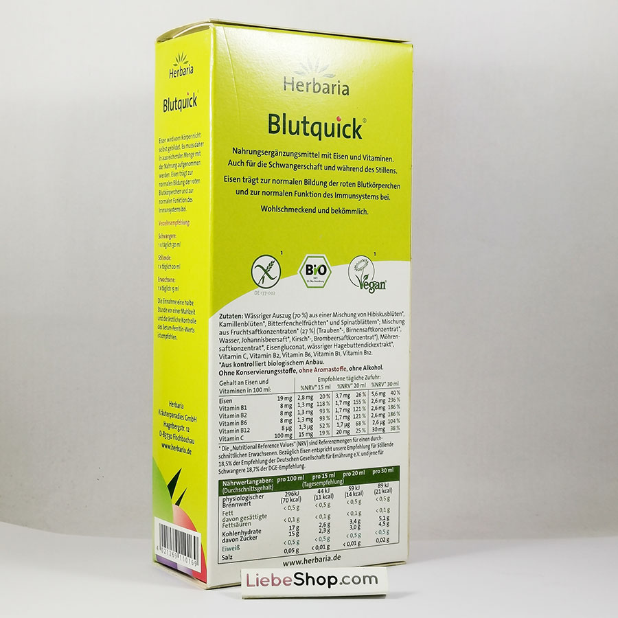 (HÀNG CHUẨN)Dung dịch bổ sung sắt hữu cơ Blutquick Đức