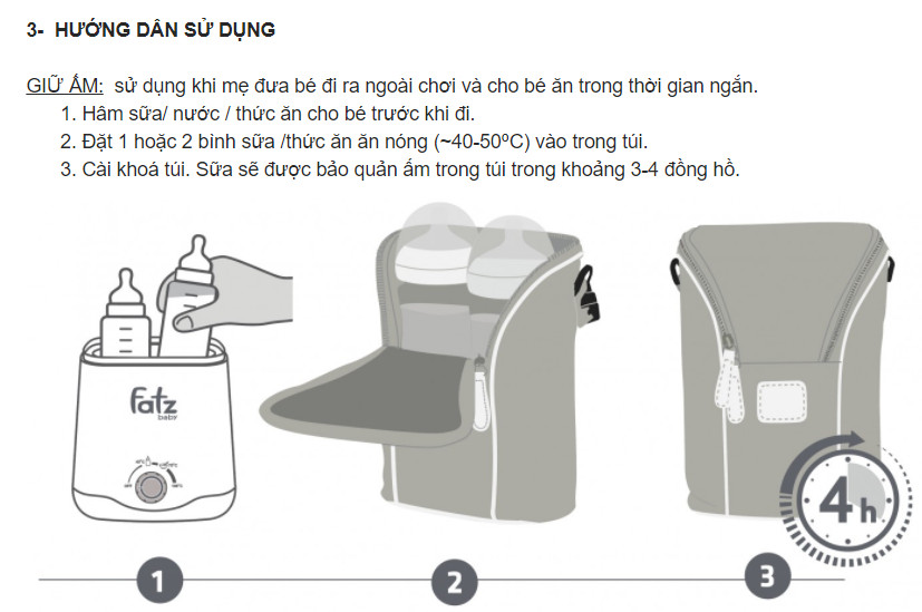 Túi giữ nhiệt bình sữa đôi Fatzbaby (chứa được 2 bình sữa cổ siêu rộng)