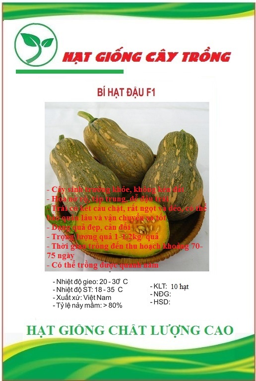 Hạt giống bí đỏ hạt đậu f1 ct09 - gói 10 hạt