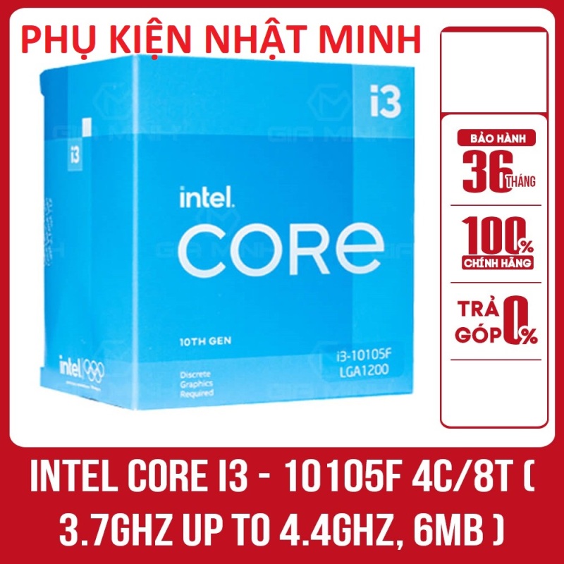 Bảng giá [FULL BOX CHÍNH HÃNG] Bộ vi xử lý CPU Intel Core i3 - 10105F 4C/8T ( 3.7GHz up to 4.4GHz, 6MB ) - Bảo hành 36 tháng Phong Vũ