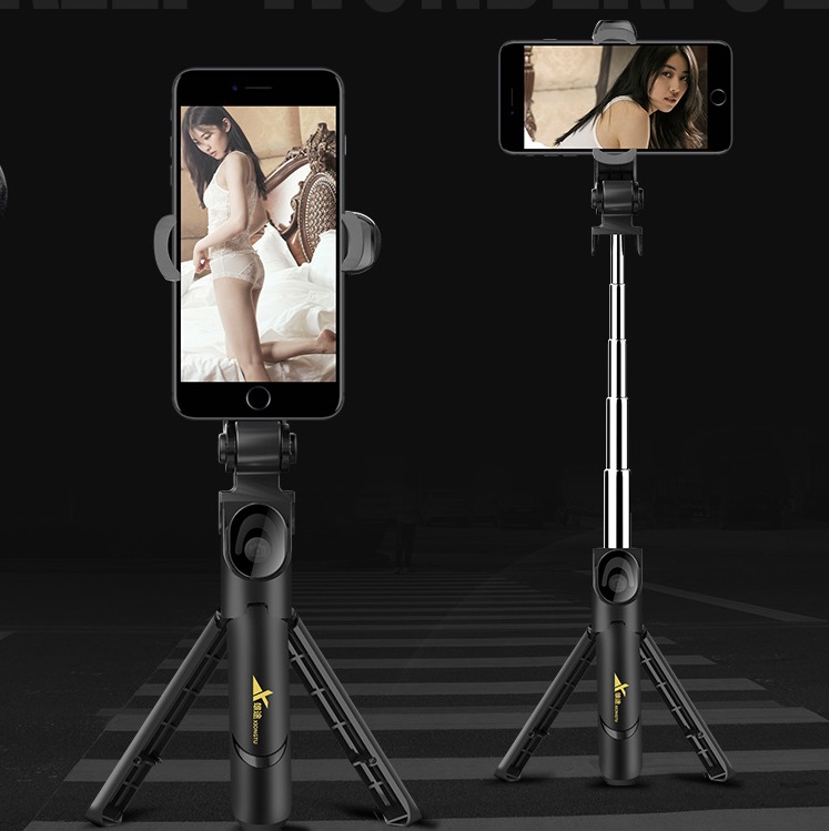 Giá đỡ điện thoại di động ,Gậy chụp điện thoại có đế 3 chân bluetooth
