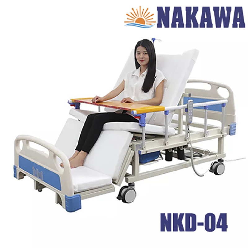Giường y tế điện cơ đa chắc năng Nakawa NKD-04,[Giá:17.990.000], Giường bệnh nhân cao cấp, giường bệnh viện giá rẻ, thiết bị hỗ trợ chăm sóc người bệnh, dụng cụ y tế nhập khẩu